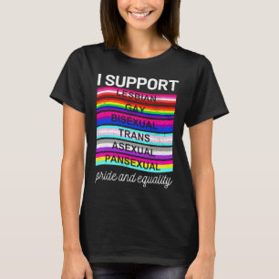 T-shirt LGBTQ Je soutiens les bisexuels transexuels pansex