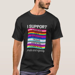 T-shirt LGBTQ Je soutiens les bisexuels transexuels pansex