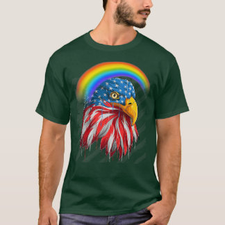 T-shirt LGBTQ July 4th American Flag Rainbow Premium T-Shi