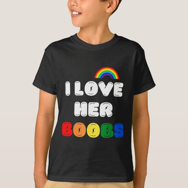 T-shirt Lgbtq+ Lesbian Matching Couples Compliment I Love  (Devant)