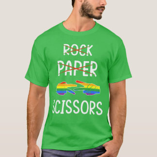T-shirt LGBTQ Lesbian Rock Paper Scissors vintage