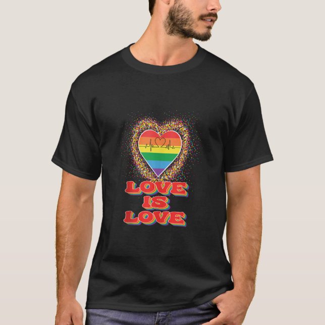 T-shirt LGBTQ Love Is Love Gay pride LGBT Ally Rainbow Fla (Devant)