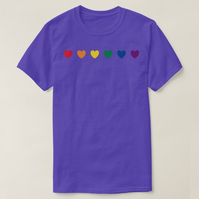 T-shirt LGBTQ+ Love Pride Hearts  (Design devant)