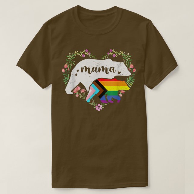 T-shirt LGBTQ Mama Bear Progrès Fierté Drapeau Gay Égale D (Design devant)