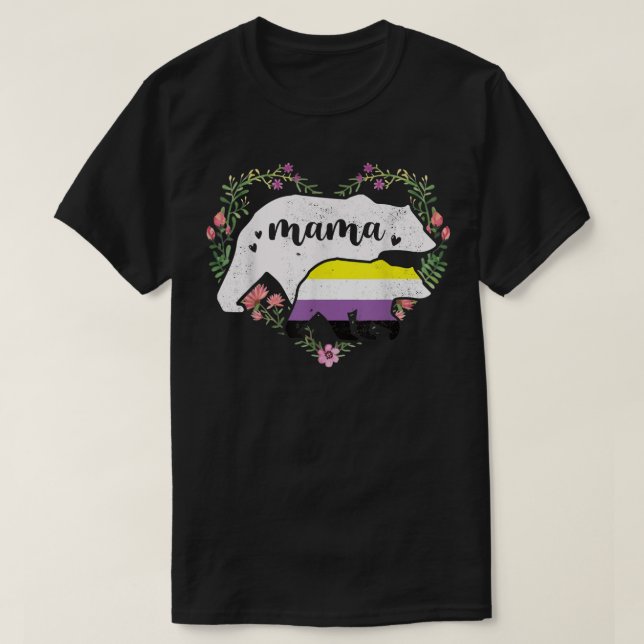 T-shirt LGBTQ Non-Binary Mama Bear LGBT Non-Binary Pride E (Design devant)