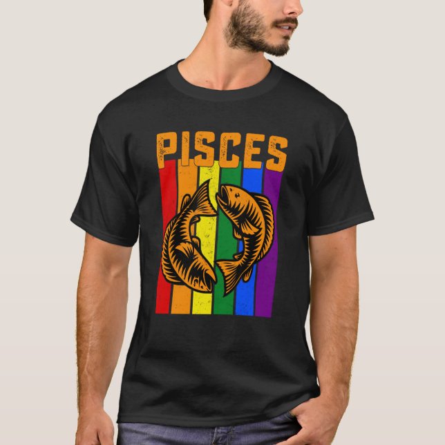 T-shirt LGBTQ Pisces Zodiac Sign Vintage Astrology (Devant)