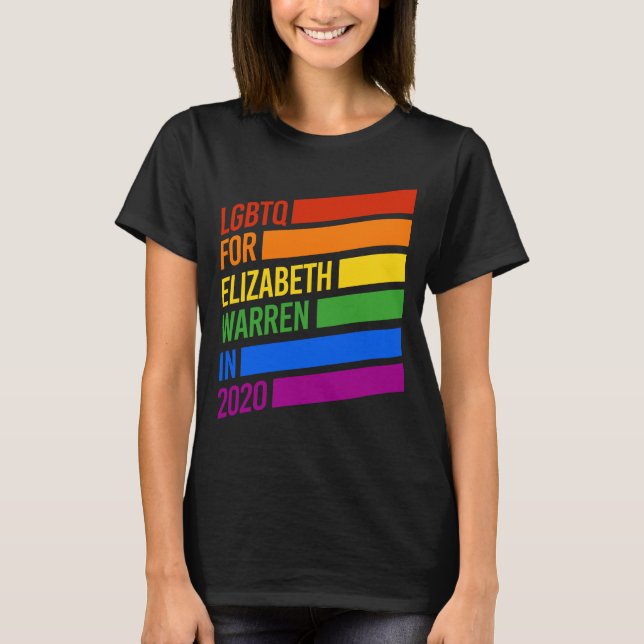 T-SHIRT LGBTQ POUR ELIZABETH WARREN (Devant)