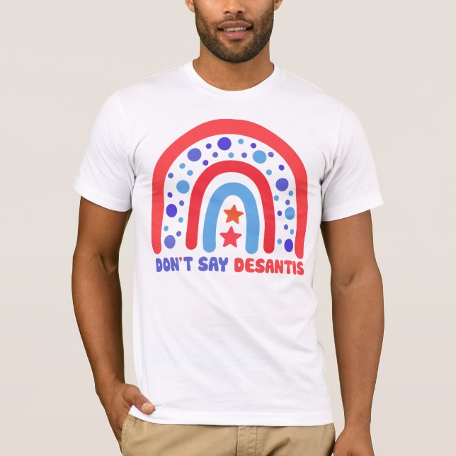 T-shirt LGBTQ+ Pride Ally Ne pas dire DeSantis Patriotique (Devant)