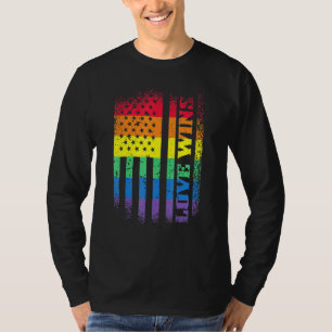 T-shirt Lgbtq Pride Gay Equality Rainbow American Flag Lov