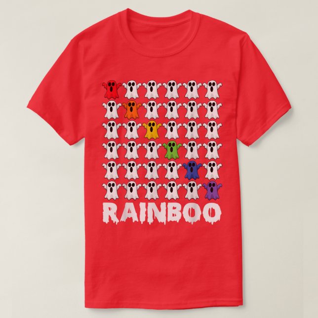 T-shirt LGBTQ Pride Ghost Rainbow Boo Ghost Funny Rainboo (Design devant)