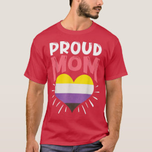 T-shirt LGBTQ Pride Mois Non Binary Fière Maman Égalité Qu