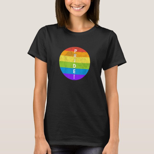 T-shirt LGBTQ Pride Rainbow Flag Equality Gay Lesbian Tran (Devant)