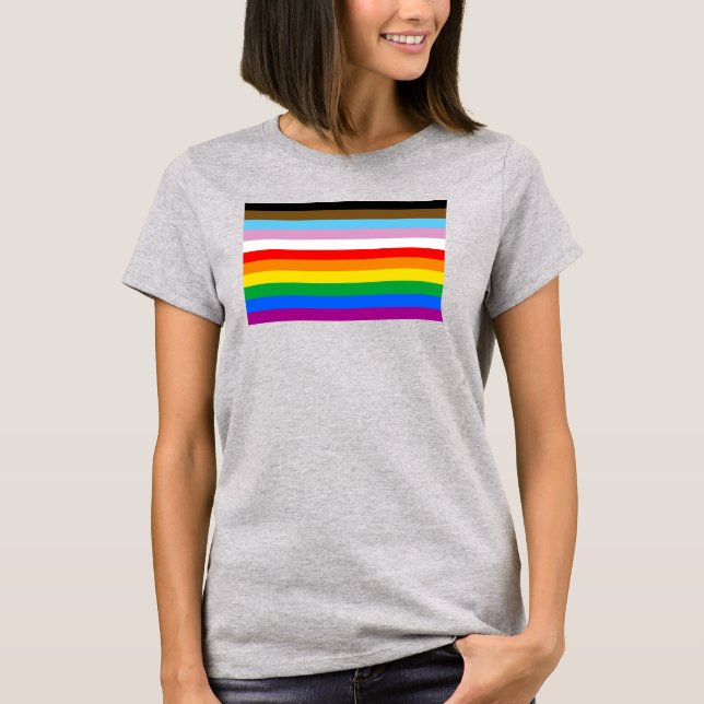T-shirt LGBTQ+ Progrès des bandes d'indicateur (Devant)