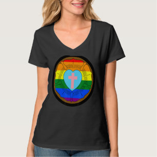 T-shirt Lgbtq Progrès Fierté Luthérienne Rose gay transgen