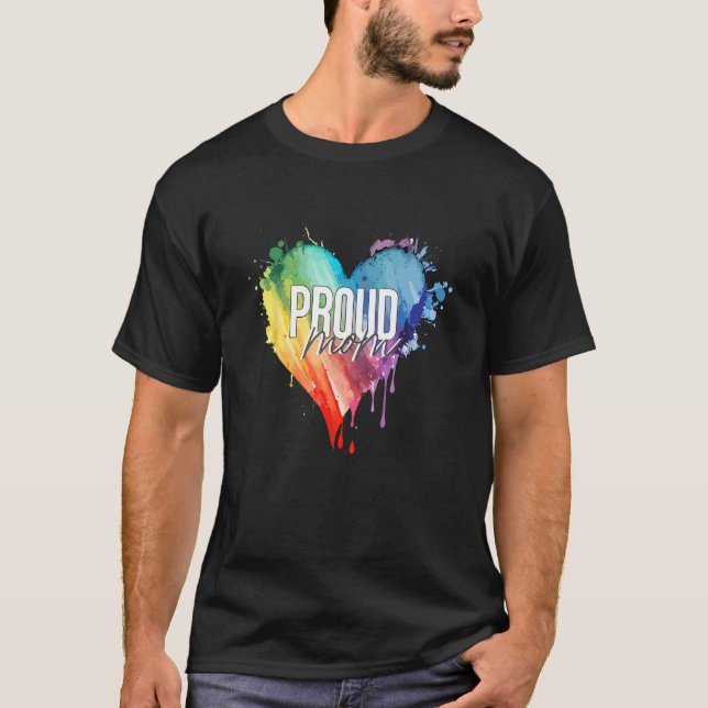 T-shirt LGBTQ Proud Mom Gay Pride LGBT Ally Rainbow Mother (Devant)