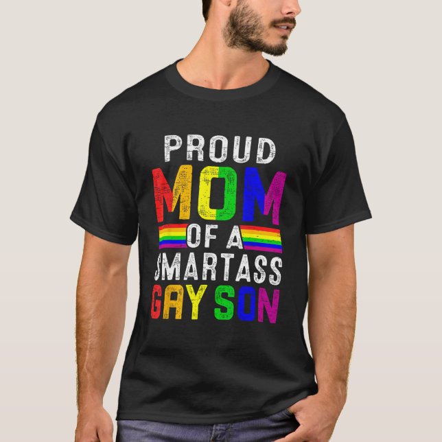 T-shirt LGBTQ Proud Mom Of A Smartass Gay Son Retro LGBT G (Devant)