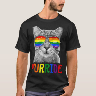T-shirt Lgbtq Purride Ally Gay pride Rainbow Drapeau Chat