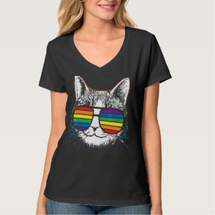 T-shirt Lgbtq Purride Ally Gay pride Rainbow Drapeau Chat