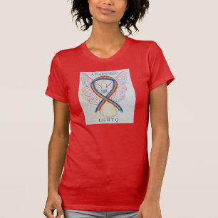 T-shirt LGBTQ Rainbow Awareness Ribbon Angel Custom Shirt