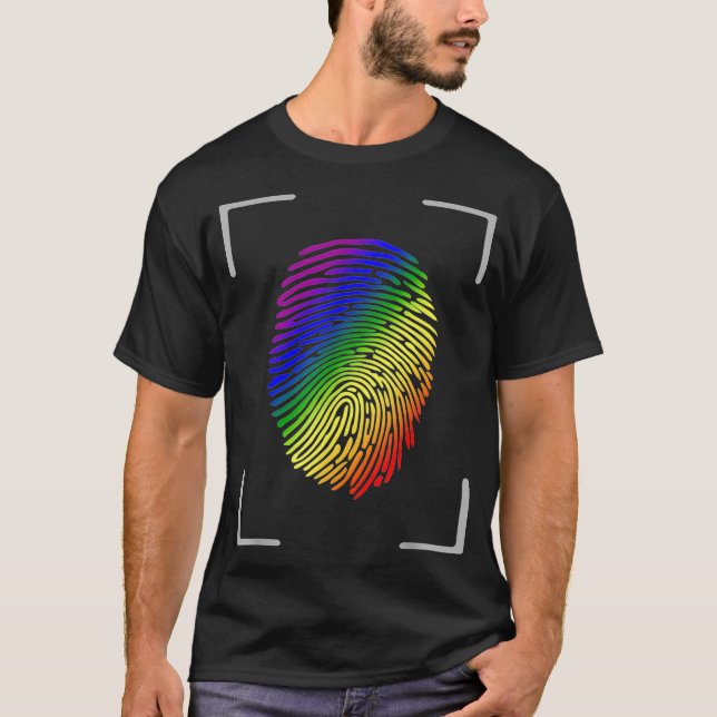 T-shirt LGBTQ Rainbow Fingerprint Gay pride Mois LGB (Devant)