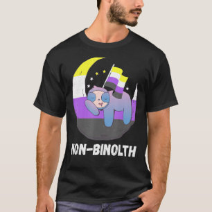 T-shirt Lgbtq Sloth Moon Indicateur Non binaire Pride Non