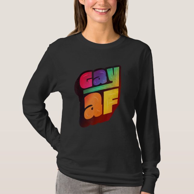 T-shirt Lgbtq+ Support Gay Af Halftone Edition (Devant)