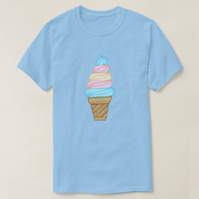 T-shirt LGBTQ Transgender Pride Soft Sert Ice Cream Cone (Design devant)
