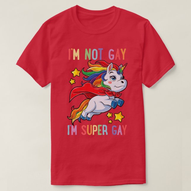 T-shirt LGBTQ Unicorn Super Gay pride LGBT Ally Rainbow Fl (Design devant)