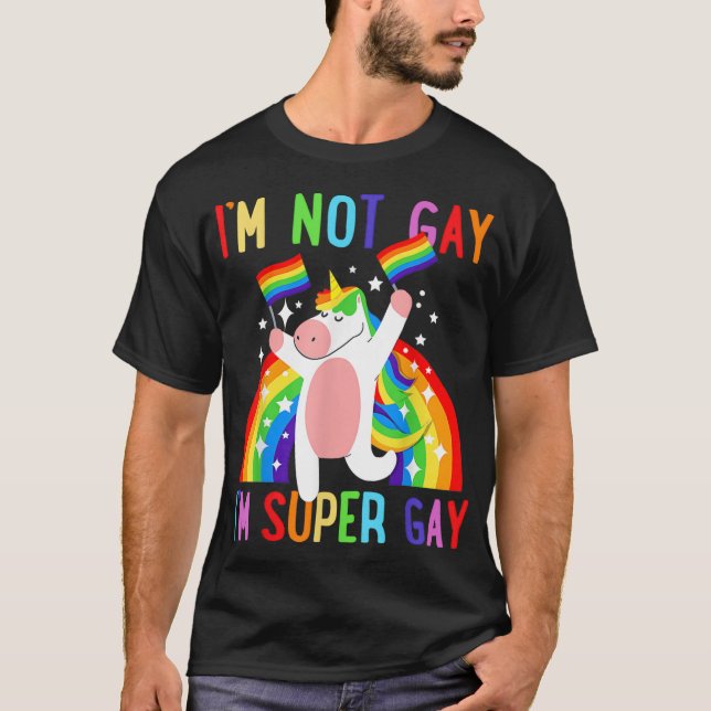 T-shirt LGBTQ Unicorn Super Gay Pride LGBT Ally Rainbow Fl (Devant)