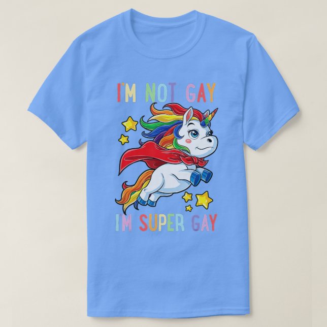 T-shirt LGBTQ Unicorn Super Gay pride LGBT Ally Rainbow Fl (Design devant)