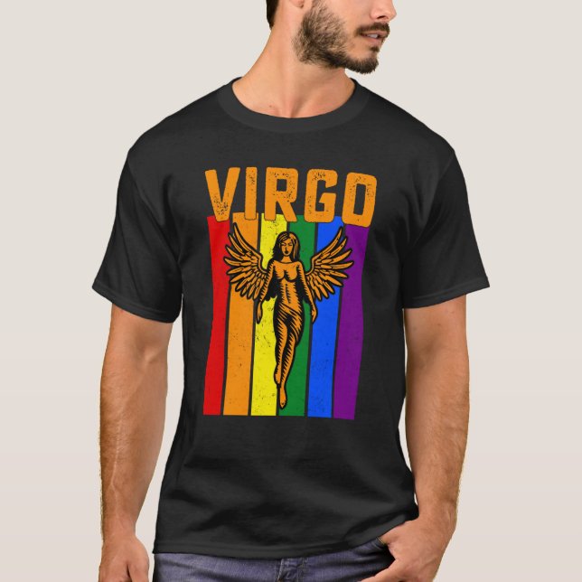 T-shirt LGBTQ Virgo Zodiac Sign Vintage Astrology (Devant)