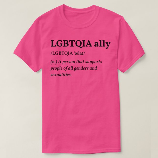 T-shirt LGBTQIA Ally Définition 2 (Design devant)