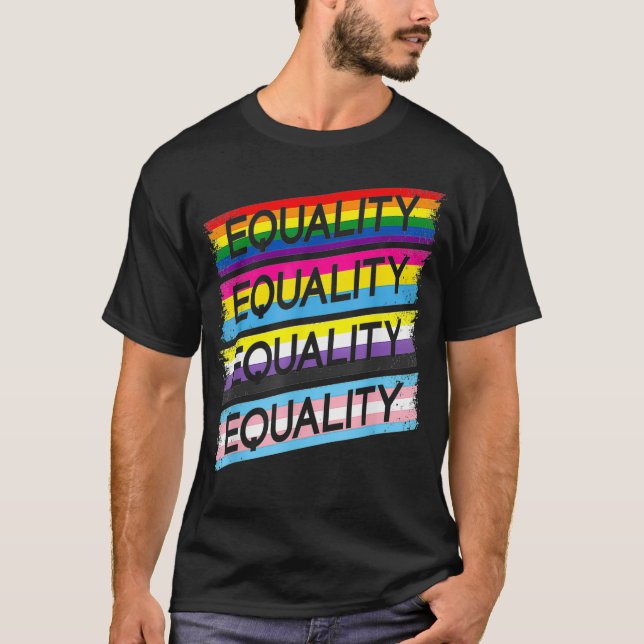 T-shirt LGBTQIA Égalité Trans Drapeau Non Binary Pan Gay P (Devant)