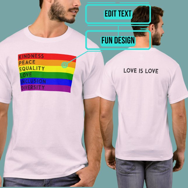 T-shirt LGBTQIA+ Embrasser la gentillesse Paix Égalité Qua (Please enjoy our design and see the others in the collection.)