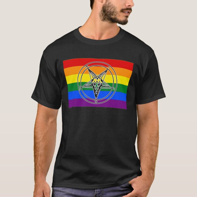 T-shirt LGBTQIA+ Fierté Sigil de Baphomet (Devant)