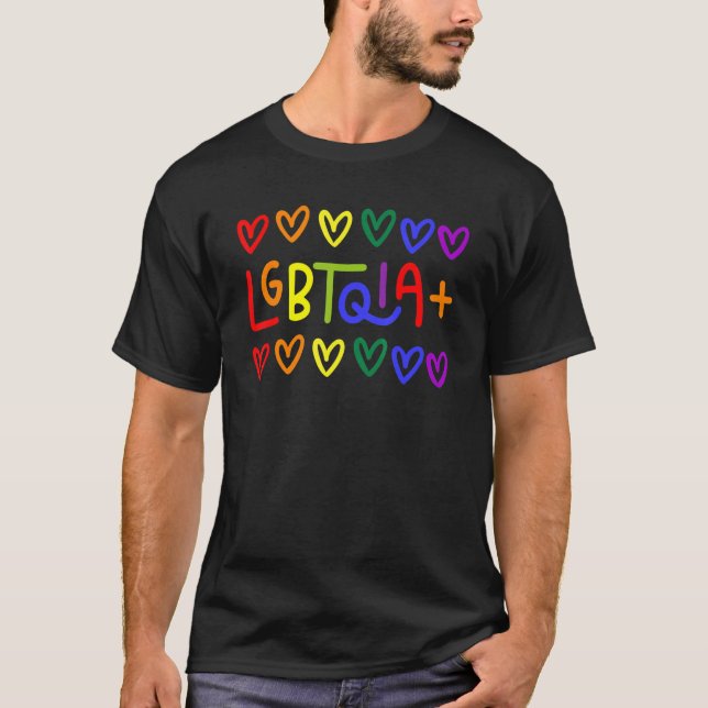 T-shirt LGBTQIA Plus Pride Cute Gay Lesbian Bi Trans Pride (Devant)