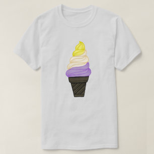 T-shirt LGBTQIA+ Pride non binaire Soft Sert Ice Cream Con