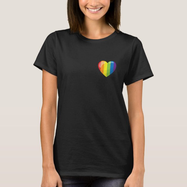 T-shirt LGBTQIA+ Rainbow Heart Pride Gay Lesbian CSD Heart (Devant)