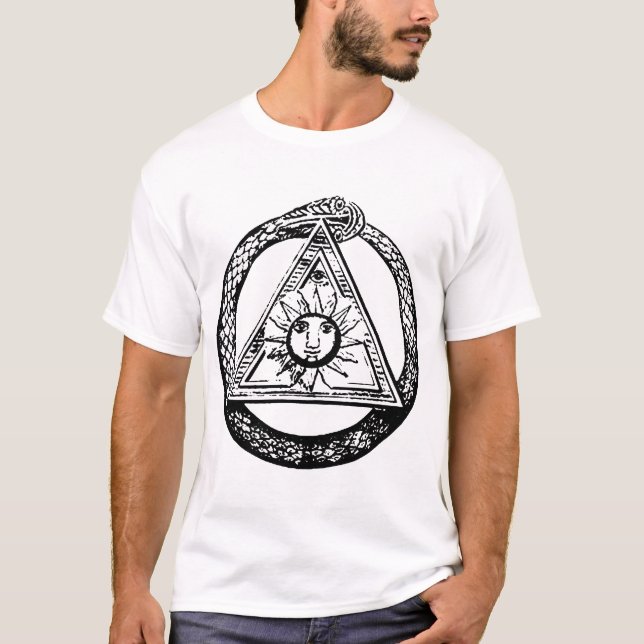 T-shirt L'habillement américain de triangle de serpent (Devant)