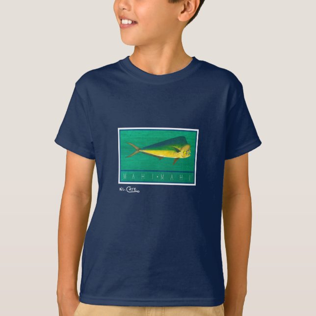T-shirt L'habillement foncé des enfants de Mahi-Mahi (Devant)