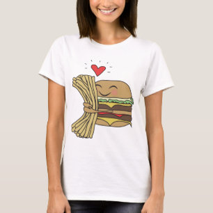 T-shirt L'hamburger aime des fritures