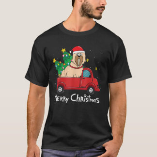 T-shirt Lhasa Apso Christmas Truck Tree Mom Dad Funny Xmas