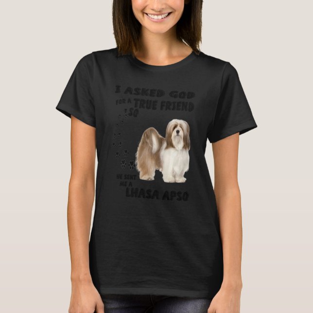 T-shirt Lhasa Apso Citer Maman Papa Lover Imprimer Écorce  (Devant)