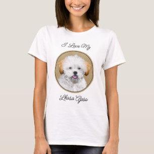 T-shirt Lhasa Apso Puppy Peinture - Cute Original Chien Ar