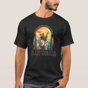 T-shirt L'Herbe Est Bleue En Californie Ours Vintage Banjo