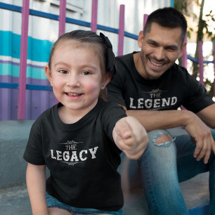 T-shirt L'héritage Fête des Pères Filles Noir