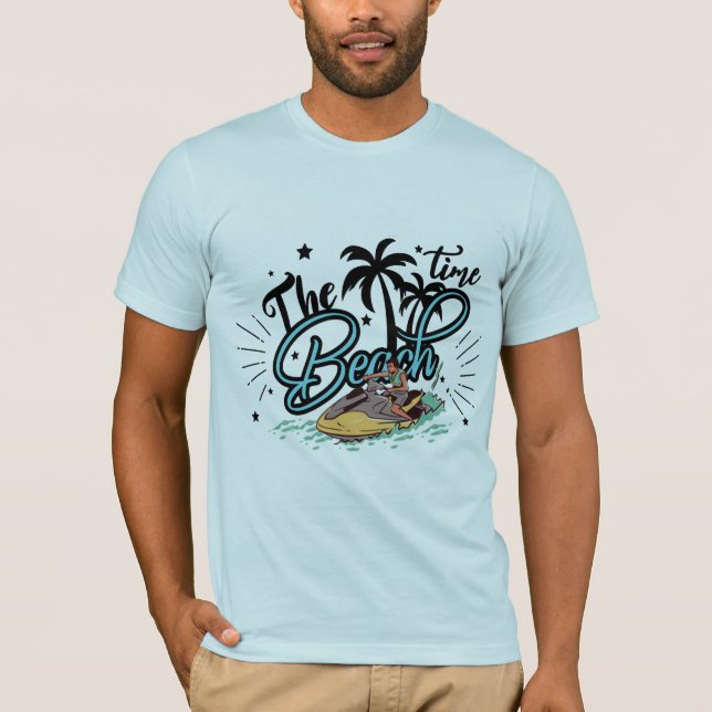 T-shirt L'Heure De La Plage, Surf Sur La Plage (Devant)