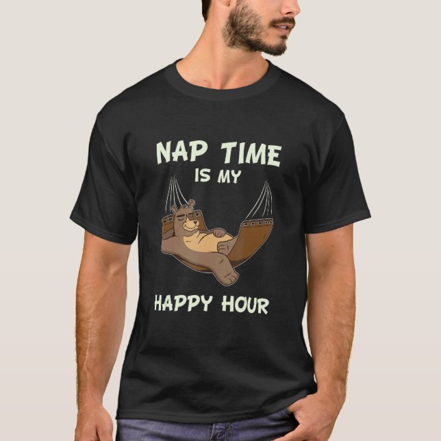 T-shirt L'HEURE DE LA SIESTE Est mon heure heureuse Ours H (Devant)