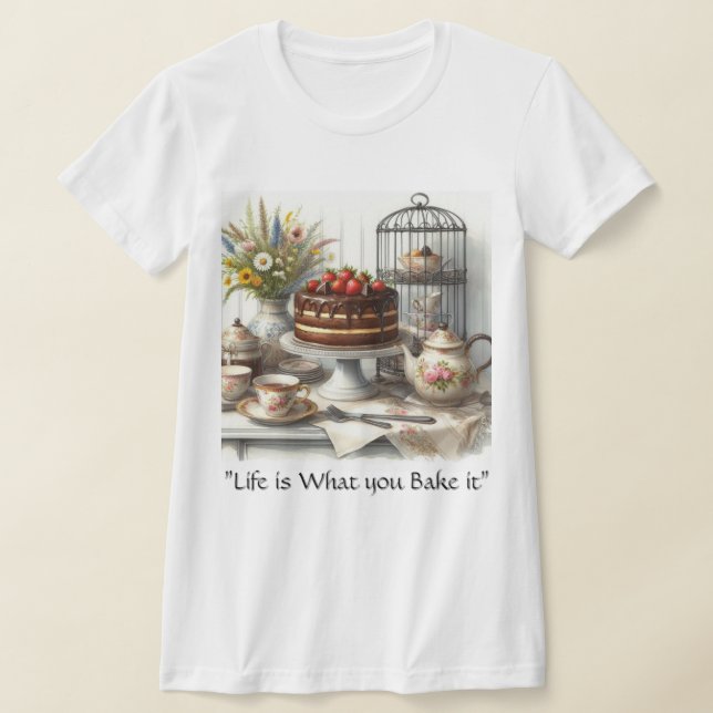 T-shirt L'heure du thé avec gâteau au chocolat         (Poser)