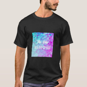 T-shirt L'heure est maintenant au marbre bleu rose